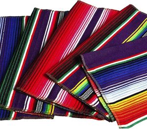 Mantel Mexicano Serap al por Mayor, 14*84 Pulgadas, Decoración <span class=keywords><strong>para</strong></span> Bodas y Fiestas, Borla <span class=keywords><strong>para</strong></span> Mesa, Bandera, Picnic al Aire Libre, Rayas, Algodón, Tejido a Mano - Product Image 6