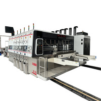 Nouvelle machine de fabrication de boîtes en carton ondulé entièrement automatique à grande vitesse DS avec impression 3 couleurs, rainureuse, découpeuse et alimentateur automatique