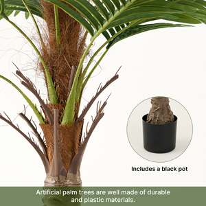 Palmera Artificial de Interior, Planta Tropical Realista de Plástico, Hojas de Alta Simulación, Resistente a los Rayos UV, Pieza Única, para Decoración de Acción de Gracias - Product Image 4