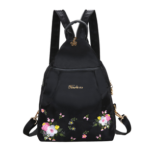 Cross-border Printing RFID Square Polyester Ladies Shoulder Bag Multi-functional Large-capacity Double-layer Backpack Pockets - Product Image 2