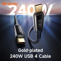 Cable Mcdodo 299 de Nailon Trenzado USB 4 Thunderbolt 3 40Gb/s PD3.1 240W 8K Video Display Port HBR3 para iPad Pro M4 13 11 iPhone 15 16