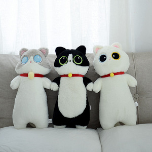 Adorable coussin en peluche en forme de chat long, jouet en peluche chat gras mignon, personnage qui miaule, animal en peluche, marionnette pour enfants, poupées chaton - Product Image 2