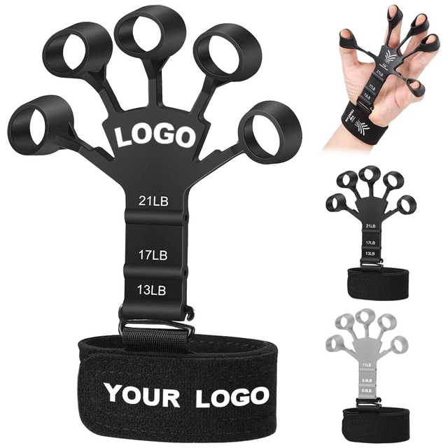 Hot Sale Silicone Finger Exerciser Professional Grade Exercise Hand Grip Strengthener Grip Strength Trainer with Custom logo