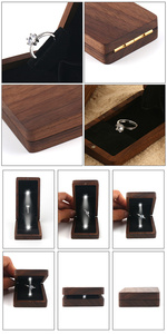 Tùy Chỉnh Bằng Gỗ Nhẫn Hộp Đồ Trang Sức Lưu Trữ Bao Bì Quà Tặng Đám Cưới LED Thắp Sáng Xoay Hộp Nhẫn - Product Image 6