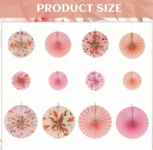 DAMAI Abanicos de Papel Florales Rosas de Primavera para Colgar en la Pared, Decoración para Fondo de Boda, Baby Shower, Fiesta de Cumpleaños, Suministros para Cabina de Fotos - Product Image 4