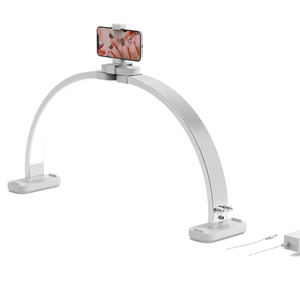 Lampada LED a Mezzaluna a Forma di U Regolabile con Modalità Colore e Luminosità, con Clip per Telefono, per Salone di Manicure e Tatuaggi - Product Image 1