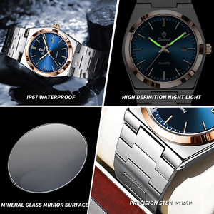 Montre pour homme BINBOND, ultra-fine, en acier inoxydable, étanche, lumineuse, résistante aux rayures - Product Image 6