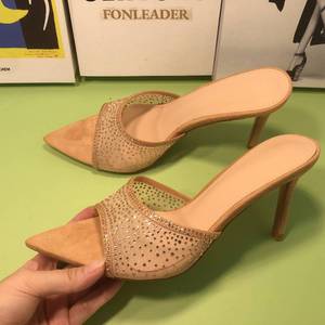 Zapatos de Tacón con Punta Abierta y Pedrería Elegantes y Sensuales para Mujer - Product Image 6