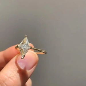 1+1CT Kite Lab Grown <b>Diamond</b> Engagement <b>Ring</b> 14K Gold Solitaire Luxury Fine Jewelry Elegant Bridal <b>Ring</b> for Women - Product Image 1