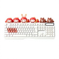 Cute Keyboard Lying Figurine Mini Desktop Ornament for Gaming Keyboard Gaming Desk Computer Accessories