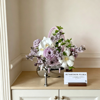 Vase en forme de sac à main Art Déco de luxe nordique, pot de fleurs en céramique argentée métallique pour une décoration chic du salon