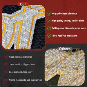 모이사나이트 이름 펜던트 보석금 돈 가방 메모리 편지 힙합 목걸이 다이아몬드 맞춤형 모이사나이트 펜던트 - Product Image 4