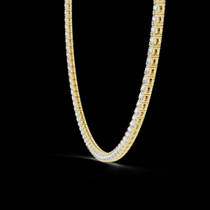 Collar de Cadena de Eslabones con Diamantes Cultivados en Laboratorio Clásicos Plateados, Chapado en Oro, Brillo Intemporal, Diseño Elegante y Moderno de Lujo para Compromiso - Product Image 6