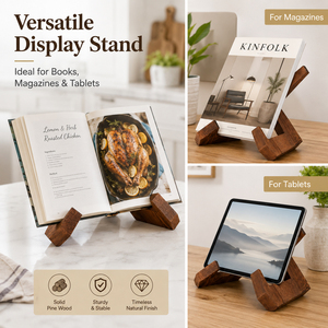 Supporto per Libri a X in Legno di Pino Massiccio, Resistente, per Tablet, Ricettari e Riviste - Product Image 6