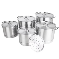 Ensemble de casseroles en aluminium réglables de 8 à 150 L, personnalisées en usine, pour cuisinière à gaz, casseroles à soupe