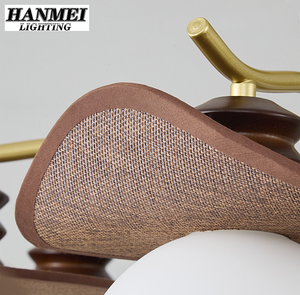 Plafonnier LED vintage de style français, lampe de chevet haut de gamme pour chambre principale, lampe de style japonais rétro pour restaurant, bois et fer - Product Image 6