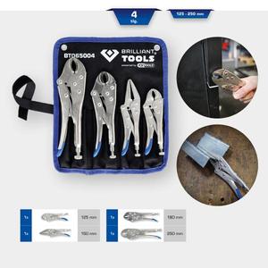 BRILLIANT TOOLS - BT065004 Jeu de pinces de verrouillage/pinces à saisir (4 pcs.) -PINCE ET COUPE EAN 4042146867358 PINCE RÉGLABLE - Product Image 2
