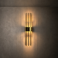 Applique murale moderne en cristal, lampe murale en laiton doré pour salon, chambre, salle de bain, couloir, luminaire décoratif