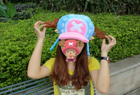 Dibujos animados Anime luffy disfraz Cosplay X Logo Antlers felpa Chopper sombrero