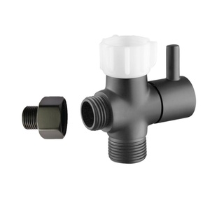 Robinet de dérivation en laiton pour toilettes, Robinet d'arrêt en T pour bidet, Connecteur en T 7/8" x 7/8" x G1/2" avec adaptateur UNEF9/16"-24 - Product Image 1