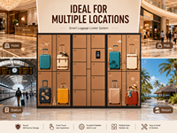 Système de casiers intelligents pour bagages, armoire de rangement en libre-service pour valises, serrure numérique sécurisée pour aéroport, hôtel, gare, centre commercial