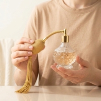 Flacon pulvérisateur sphérique en verre, motif vintage, forme ananas, design rond, avec pompe à air