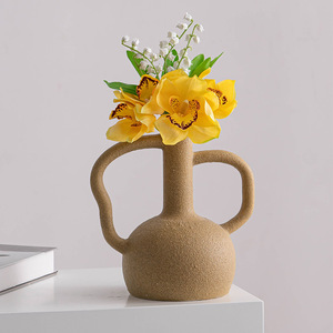 Vase en céramique minimaliste de style nordique, finition mate, pour salon, entrée, décoration de fleurs séchées ou fraîches - Product Image 3