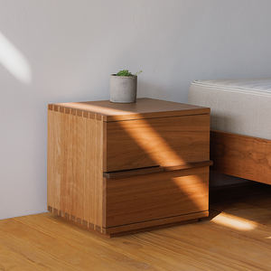 Shan Woji Solid Wood Japanese Style Bedroom Nightstand with Drawer and <b>Storage</b> Cabinet Home Furniture Made in China Model WUJI - Product Image 1