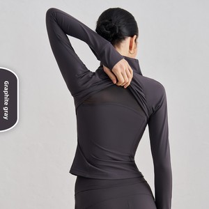 Nuf + Áo khoác thể thao giảm béo cổ đứng tập yoga nhẹ cho nữ áo khoác Yoga thoáng khí in nén cho mùa đông - Product Image 5