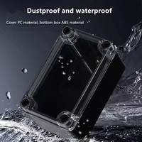 Boîtier de commande extérieur étanche IP67 en ABS avec couvercle transparent noir pour jonction électronique