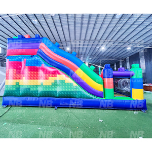 Castillo Inflable con Tobogán, Casa de Bloques de Construcción Inflables, Entretenimiento al Aire Libre, Trampolín Grande, Parque de Trampolines Inflables - Product Image 2