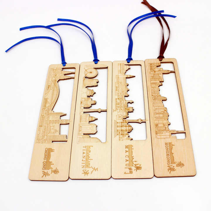 Custom Laser Cut Wooden Bookmark Ruler with Engraving