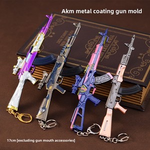 Arma caliente AKM 17CM <span class=keywords><strong>Full</strong></span> Metal Aleación de Zinc pistola modelo de alta velocidad electrónico PUBG llavero juguete nueva función ornamento de tiro - Product Image 3