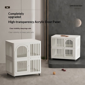 Pet <strong>Cages</strong> Houses <strong>Indoor</strong> Furniture Cat Villa <strong>Cage</strong> Stackable Luxury Plastic <strong>Dog</strong> <strong>Cage</strong> with Wheels - Product Image 2