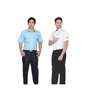 Chemise Polo Uniforme pour Hommes Ceemee, Autre Vêtement de Travail pour Gardiens, Blanc et Bleu Clair d'été avec Patch Logo - Product Image 2