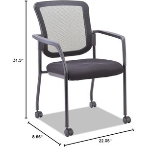 Chaise d'appoint empilable Alera ALE en maille moderne, pliable, en plastique noir, pour la maison, le bureau, la chambre, l'hôtel, le salon, les conférences - Product Image 1