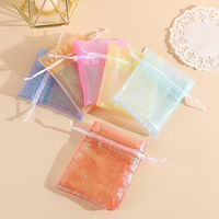 Petite pochette en organza polyester avec cordon de serrage 10x15cm, velours, satin, jute pour bijoux, bonbons, gâteaux, cadeaux de fête