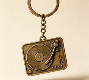 Porte-clés rétro en vinyle, pendentif disque musical vintage, cadeau souvenir - Product Image 4