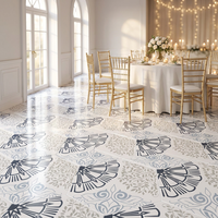 Carreaux de sol autocollants modernes personnalisés, design artistique hexagonal en PVC, antidérapants, imperméables, pour la décoration de la maison