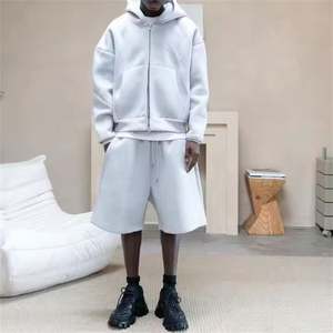 Survêtement d'extérieur 100% coton épais pour hommes Survêtement brodé de haute qualité avec ensembles pantalons de survêtement et shorts - Product Image 1