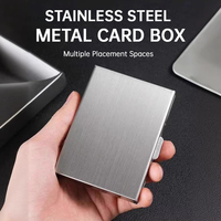 Dompet ramping Logo kustom Pop up logam Aluminium kosong pemegang kartu bisnis pemblokir Rfid ukiran Laser untuk pria