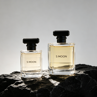 Flacon de parfum carré de luxe 30 ml, flacon de parfum en verre à fond épais 50 ml, flacon de parfum vide en verre avec bouchon