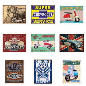 Letreros de Metal Personalizados al por Mayor, 20x30 <span class=keywords><strong>cm</strong></span>, Letreros de Metal Vintage Retro, Placas de Metal Retro, Letreros de Metal con Diseños de Autos Antiguos - Product Image 2