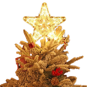 Waterproof LED Bright Stars <b>Christmas</b> Tree Topper Acrylic IP44 <b>Light</b> up Feature <b>Battery</b> Powered - Product Image 1
