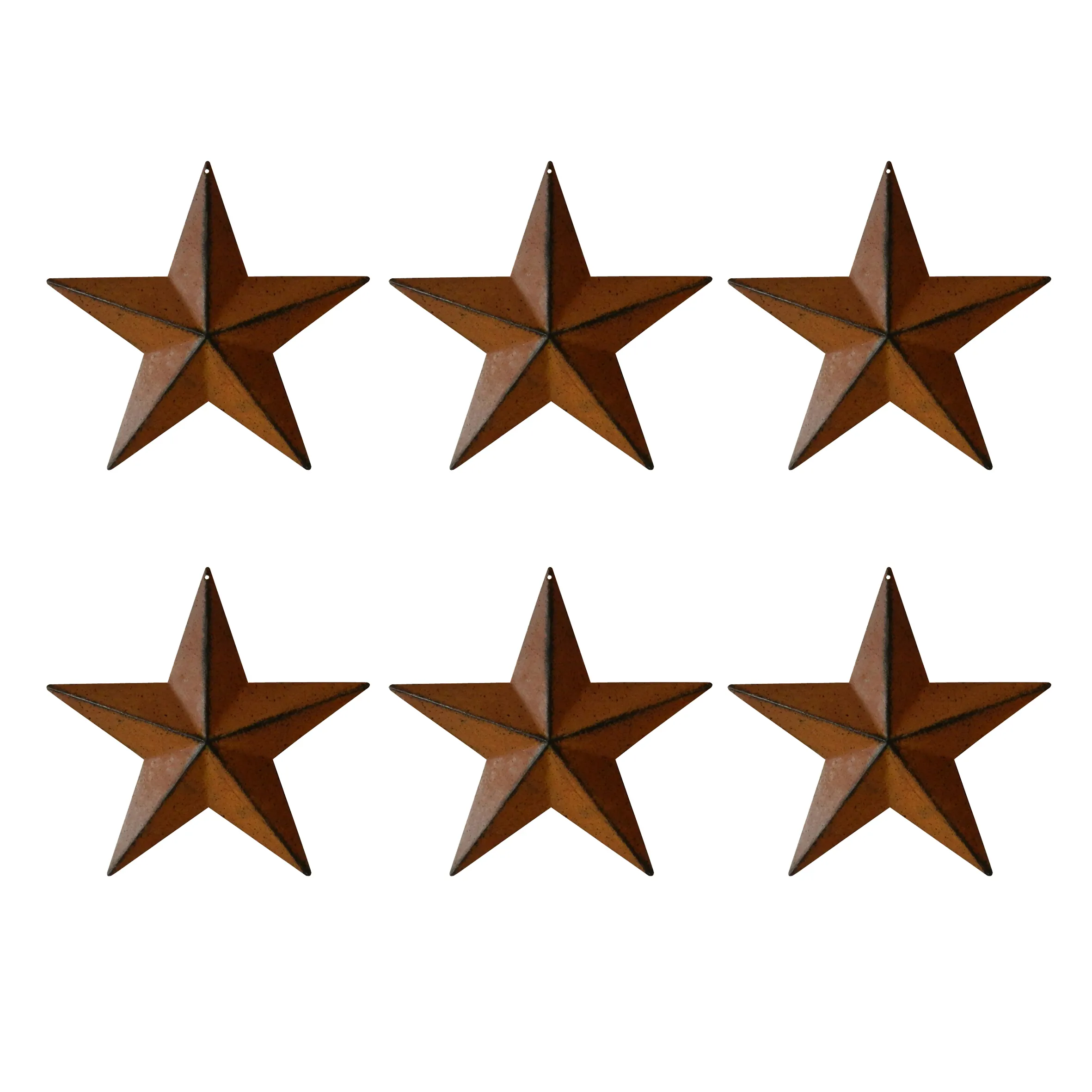 Yokoke Rustic Country Farmhouse Metal Stars Dimensional Miniature Barn Stars with Hollow Backs for Decorating and Finishing 3.5 Silver Star Set of 12 