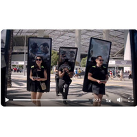 Nouvel arrivage d'écran LED portable pour l'extérieur cadre de boîte à lumière publicitaire panneau d'affichage de sac à dos portable pour la marche