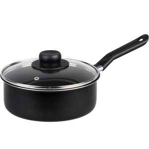 Ensemble de 16 ustensiles de cuisine antiadhésifs avec couvercles en verre, compatibles lave-vaisselle, pour cuisinières à gaz et à induction, casseroles, poêles et ustensiles noirs - Product Image 5