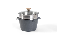 MGC Marmites à soupe et à bouillon en métal de qualité supérieure 24/28cm revêtement antiadhésif en marbre moulé sous pression à fond d'induction