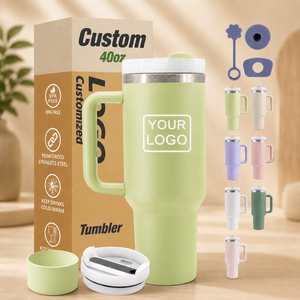 Custom 40oz Adventure Tumbler with Handle Vacuum Insulated <b>Metal</b> Cup Double Wall Stainless Steel Travel Coffee Mug - Product Image 1