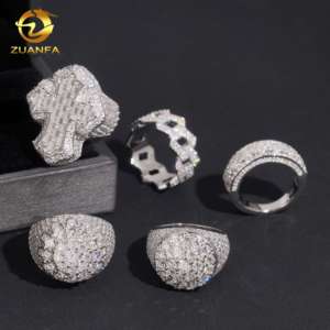 <span class=keywords><strong>Anello</strong></span> Moissanite Stile Hip Hop in <span class=keywords><strong>Argento</strong></span> Sterling <span class=keywords><strong>925</strong></span>, Gioiello con Diamanti Sintetici, Supera il Test del Diamante, <span class=keywords><strong>Anello</strong></span> da <span class=keywords><strong>Uomo</strong></span>, Disponibile negli USA - Product Image 3